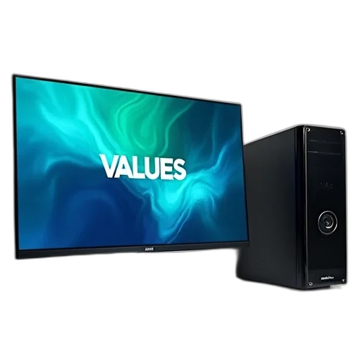 3d render, modern, computer, setup transparent PNG cut-out