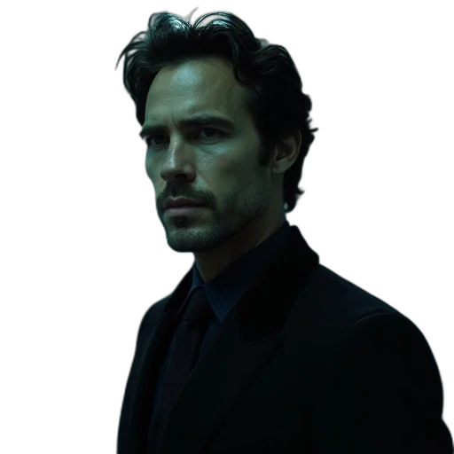 face, staff, jacket, robot transparent PNG cut-out