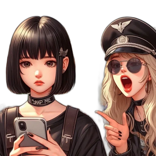 face, hat, hair, anime transparent PNG cut-out