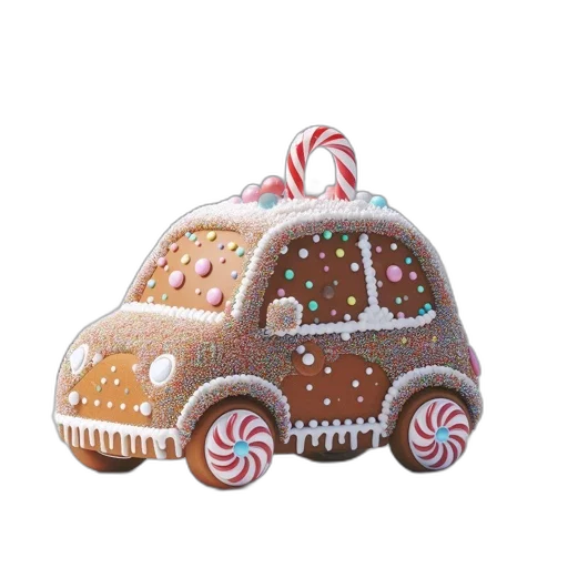 car, snow, whimsical, winter transparent PNG cut-out