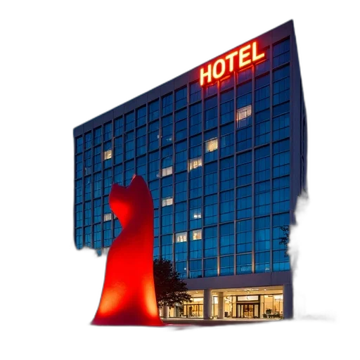 building, 3d render, modern, hotel transparent PNG cut-out