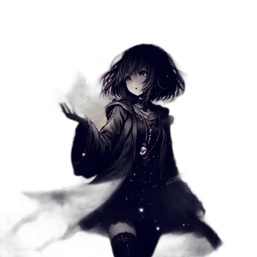 jacket, staff, dress, weapon transparent PNG cut-out