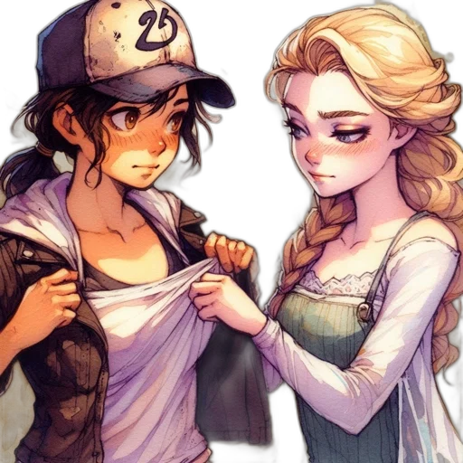 comic book art, watercolor, anime, cartoon transparent PNG cut-out