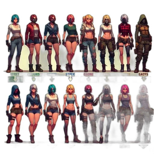 concept art, cyberpunk, 3d render, fantasy art transparent PNG cut-out