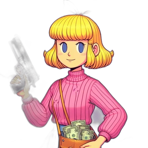 weapon, jacket, staff, pixel art transparent PNG cut-out