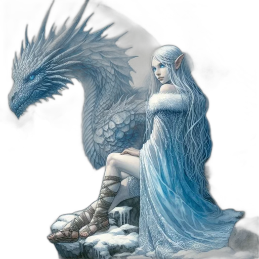 dragon, dress, creature, fantasy art transparent PNG cut-out