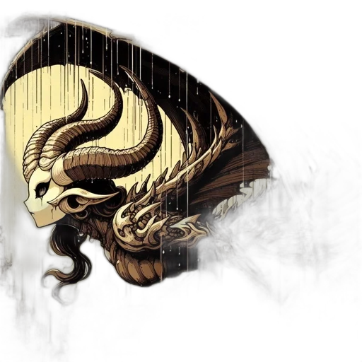 dragon, mask, hair, creature transparent PNG cut-out
