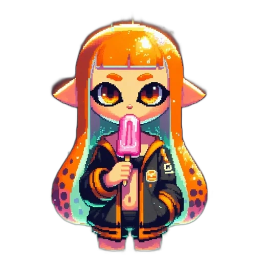 staff, weapon, pixel art, vaporwave transparent PNG cut-out