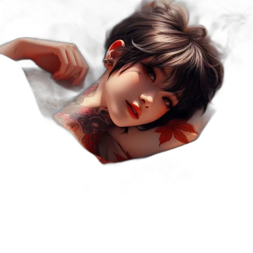 face, mask, dragon, flower transparent PNG cut-out