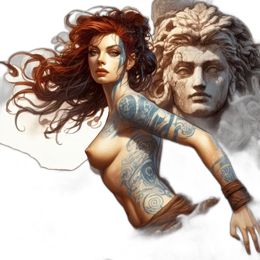fantasy art, comic book art, concept art, photorealistic transparent PNG cut-out
