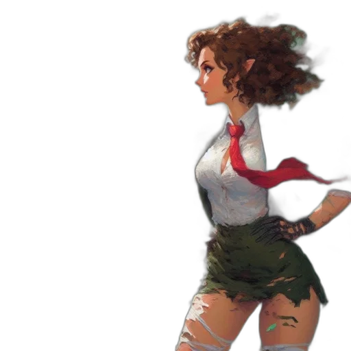 dress, concept art, comic book art, fantasy art transparent PNG cut-out