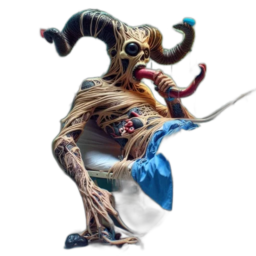 creature, staff, mask, dragon transparent PNG cut-out