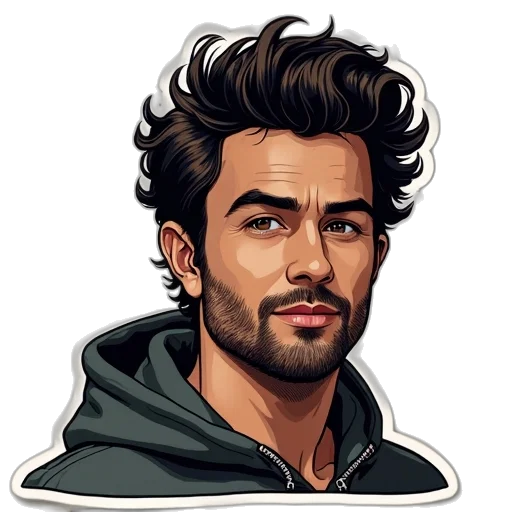 jacket, face, cartoon, pixel art transparent PNG cut-out