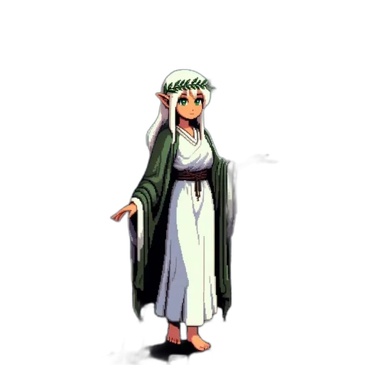 dress, staff, pixel art, concept art transparent PNG cut-out