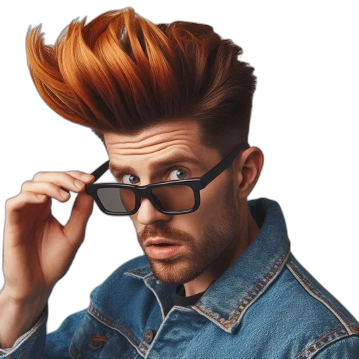 hair, jacket, face, staff transparent PNG cut-out