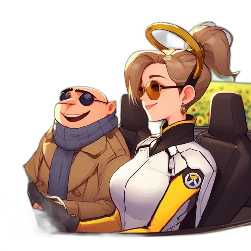 jacket, staff, car, concept art transparent PNG cut-out