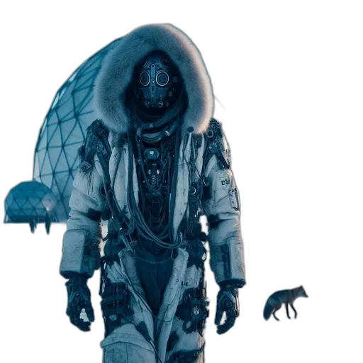 creature, jacket, robot, mask transparent PNG cut-out