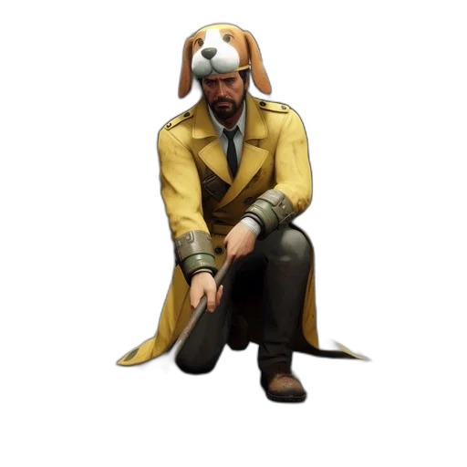 staff, hat, jacket, animal transparent PNG cut-out