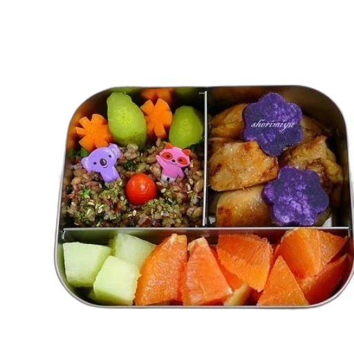 food, colorful, bento, box transparent PNG cut-out