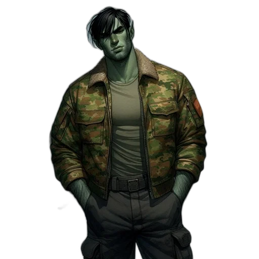 jacket, concept art, comic book art, fantasy art transparent PNG cut-out