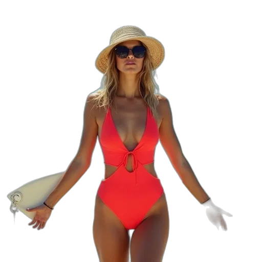 hat, dress, 3d render, beach transparent PNG cut-out