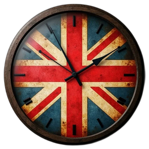 3d render, clock, union, jack transparent PNG cut-out