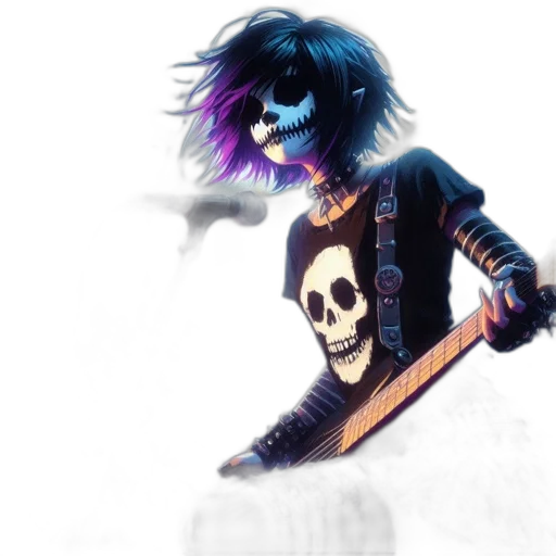 mask, jacket, creature, staff transparent PNG cut-out