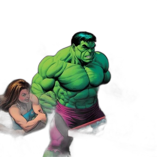 comic book art, concept art, photorealistic, green transparent PNG cut-out
