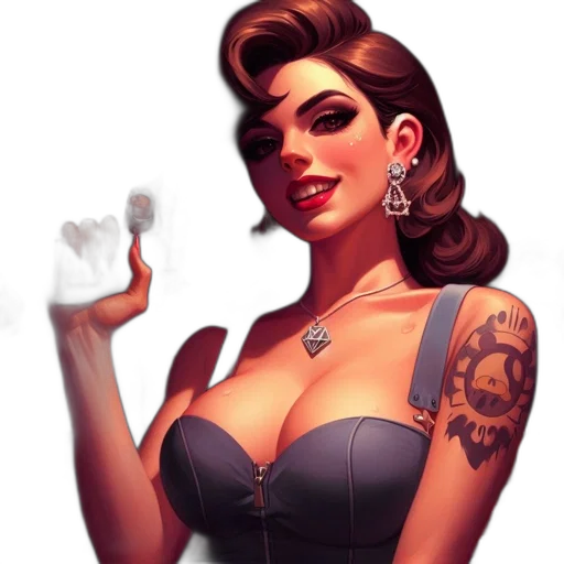 dress, jewelry, comic book art, concept art transparent PNG cut-out