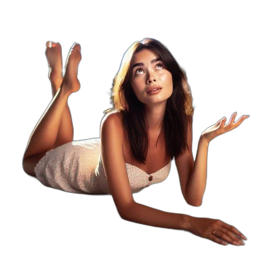 dress, face, creature, hair transparent PNG cut-out