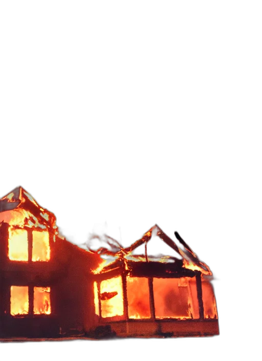 building, concept art, 3d render, fire transparent PNG cut-out