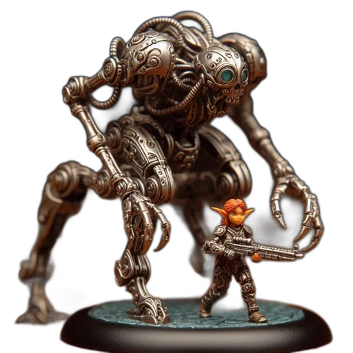 robot, creature, concept art, 3d render transparent PNG cut-out