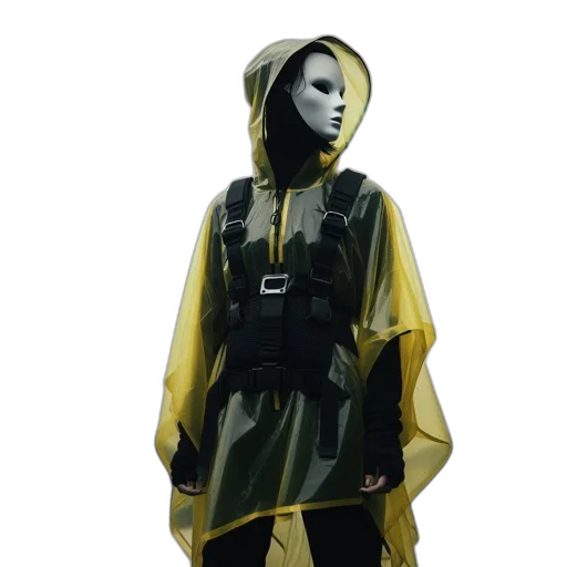 jacket, dress, mask, cyberpunk transparent PNG cut-out