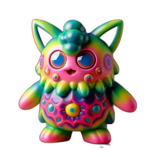 creature, mask, 3d render, vaporwave transparent PNG cut-out