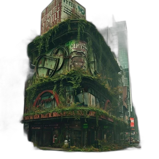 building, umbrella, mask, robot transparent PNG cut-out