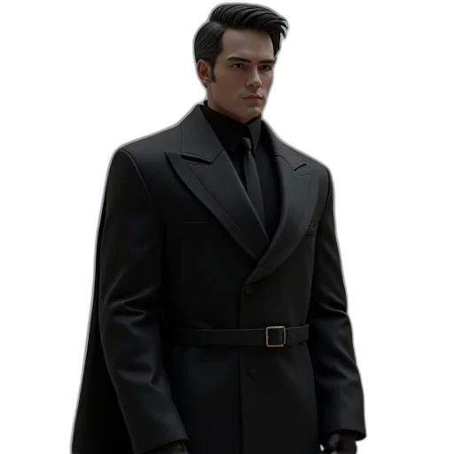 jacket, staff, concept art, 3d render transparent PNG cut-out