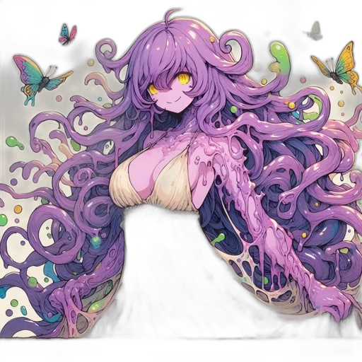 creature, hair, dress, dragon transparent PNG cut-out