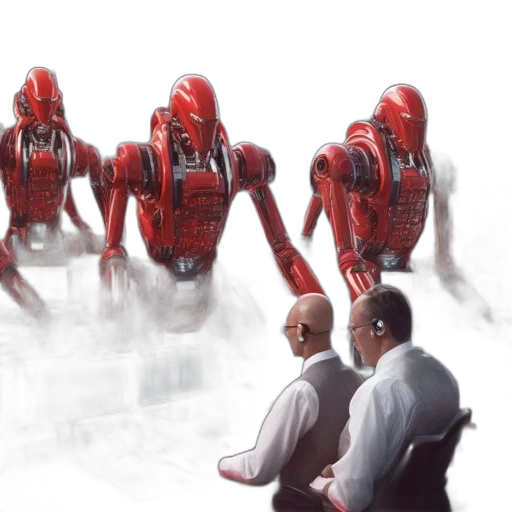 robot, concept art, 3d render, cyberpunk transparent PNG cut-out
