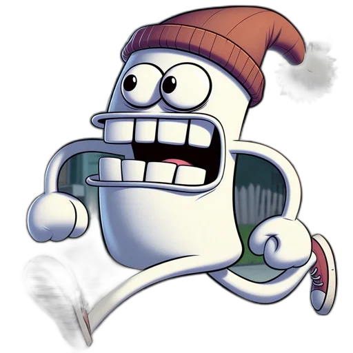 robot, hat, staff, 3d render transparent PNG cut-out