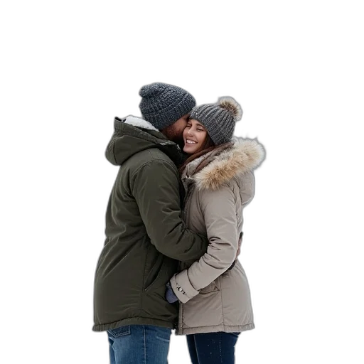 jacket, hat, umbrella, snow transparent PNG cut-out