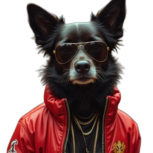 jacket, animal, face, photorealistic transparent PNG cut-out