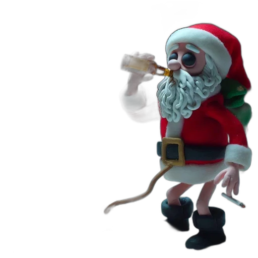 3d render, concept art, untraditional, santa transparent PNG cut-out