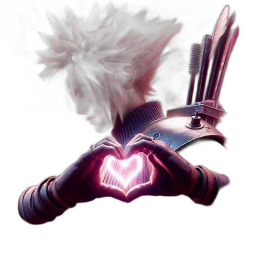 weapon, mask, staff, hair transparent PNG cut-out