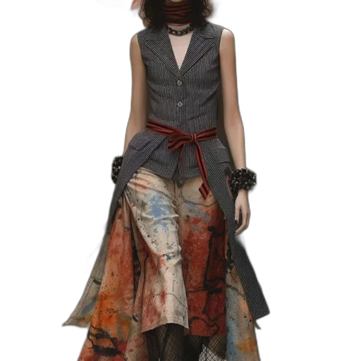 dress, cyberpunk, concept art, dark transparent PNG cut-out