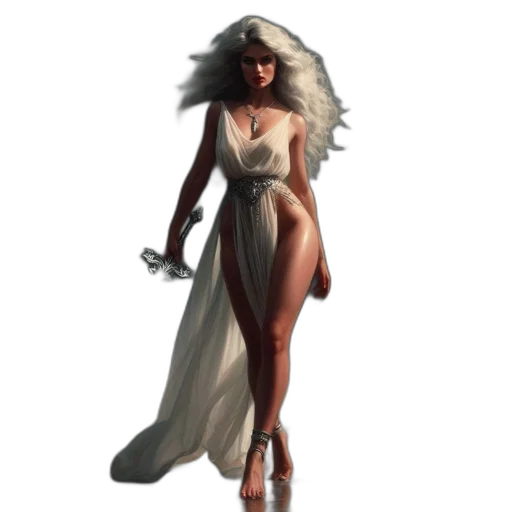 dress, staff, concept art, fantasy art transparent PNG cut-out