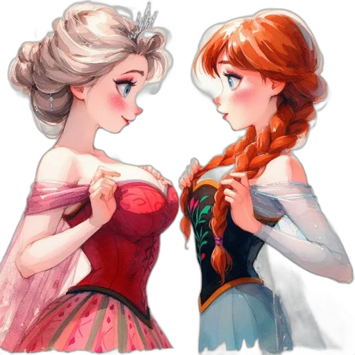 dress, crown, concept art, watercolor transparent PNG cut-out