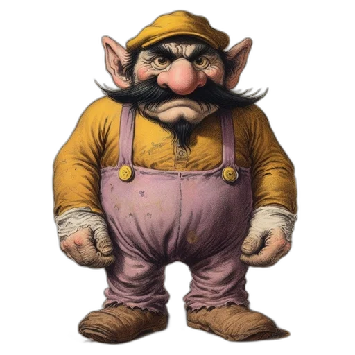 staff, face, hat, creature transparent PNG cut-out