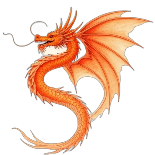 dragon, staff, fantasy art, concept art transparent PNG cut-out