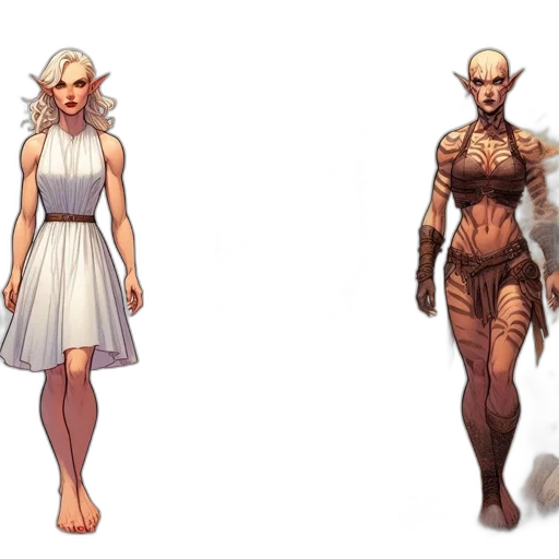 dress, concept art, fantasy art, comic book art transparent PNG cut-out