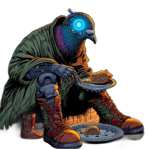 robot, food, concept art, comic book art transparent PNG cut-out
